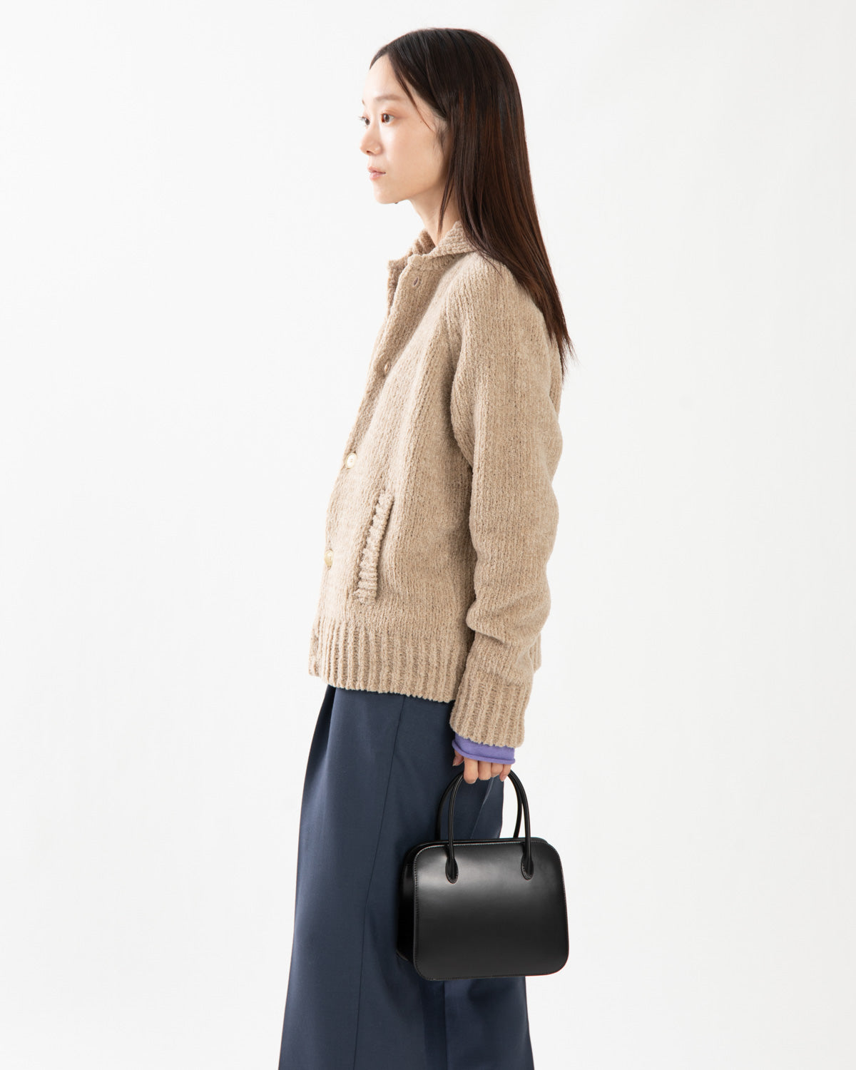 CASHMERE CHENILLE KNIT CARDIGAN