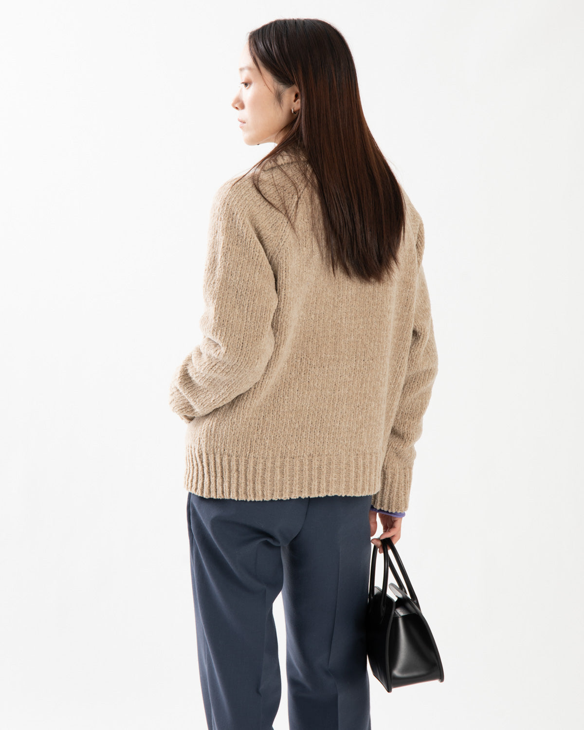 CASHMERE CHENILLE KNIT CARDIGAN