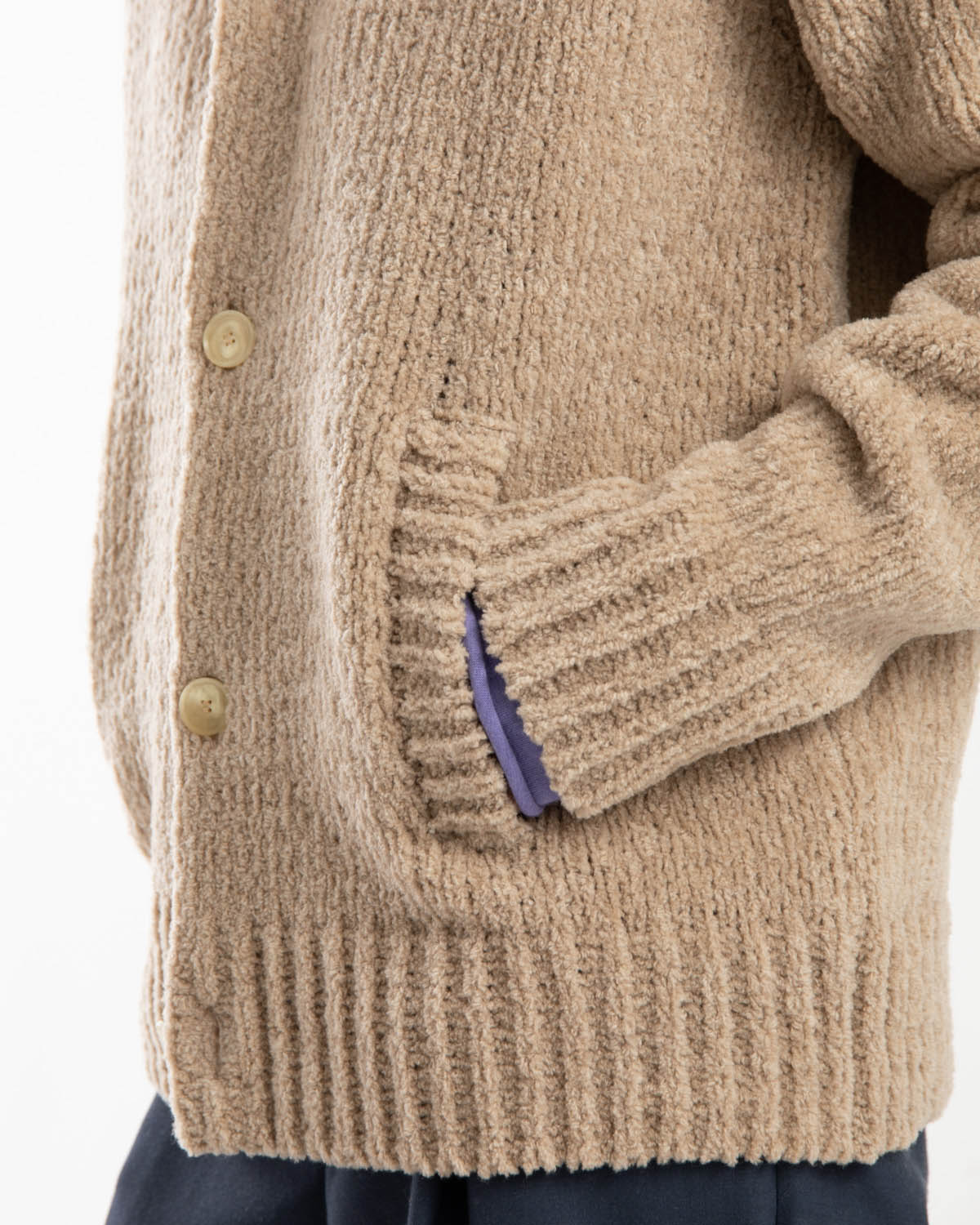 CASHMERE CHENILLE KNIT CARDIGAN