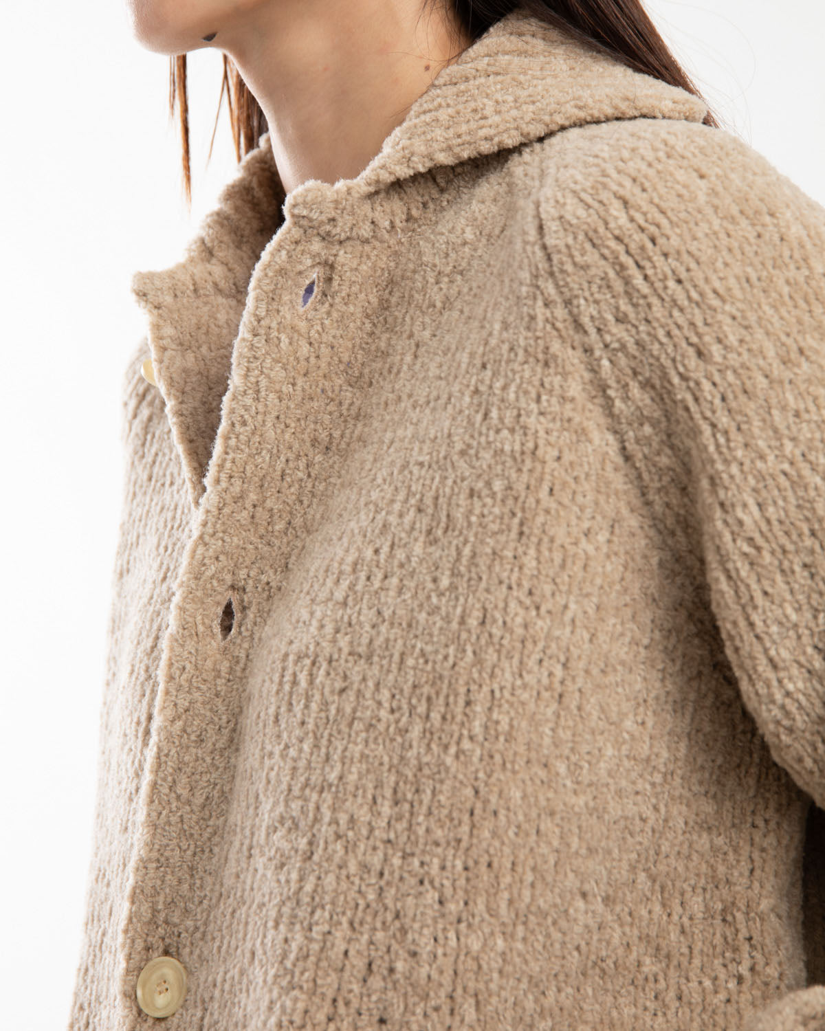 CASHMERE CHENILLE KNIT CARDIGAN