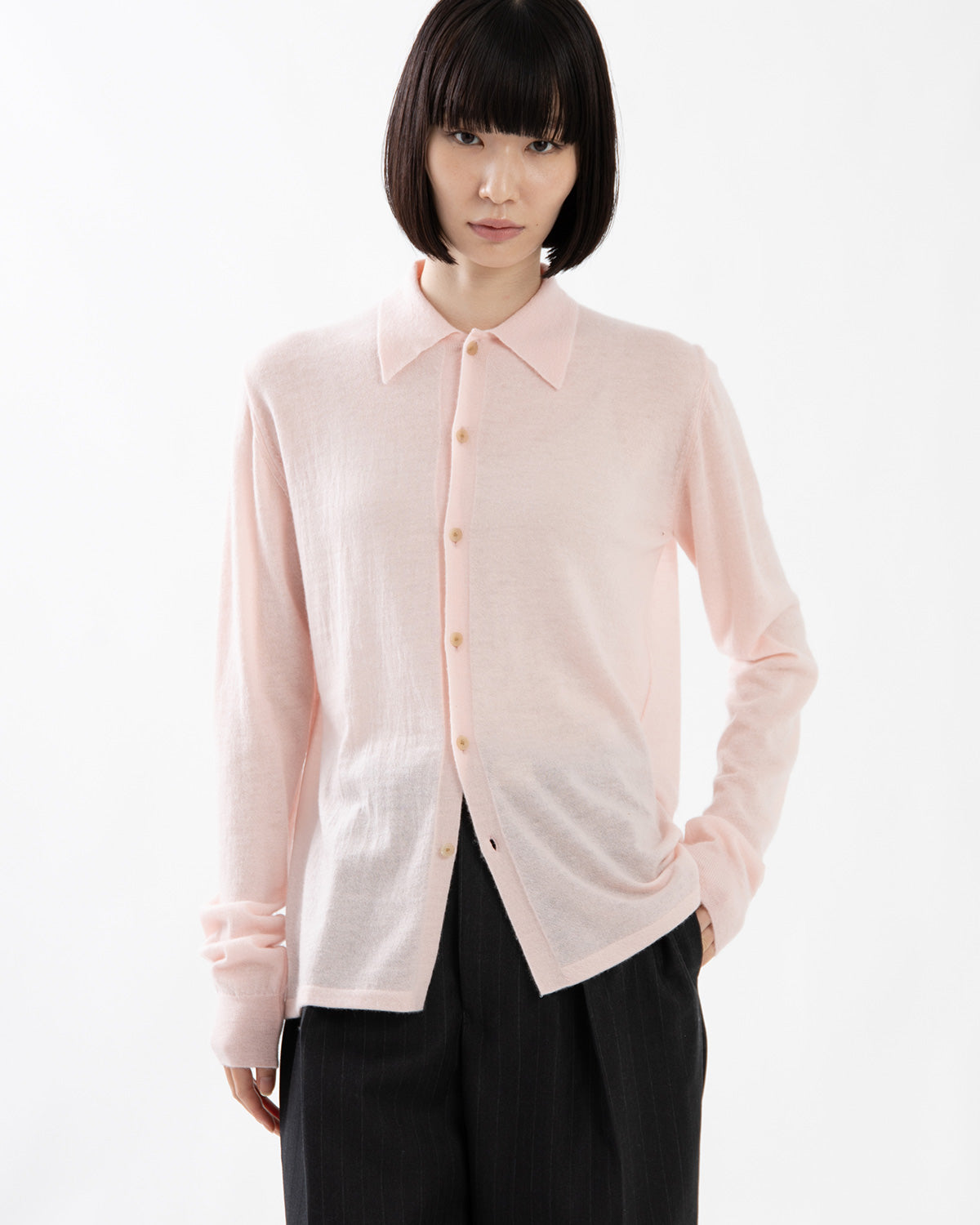 HIGH GAUGE SOFT CASHMERE KNIT SHIRT CARDIGAN