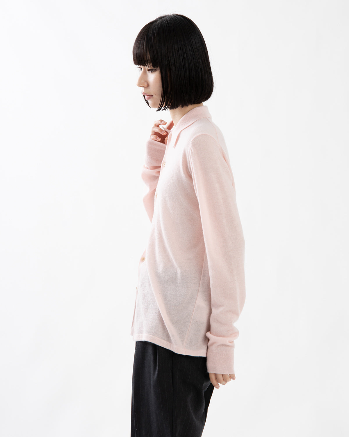HIGH GAUGE SOFT CASHMERE KNIT SHIRT CARDIGAN