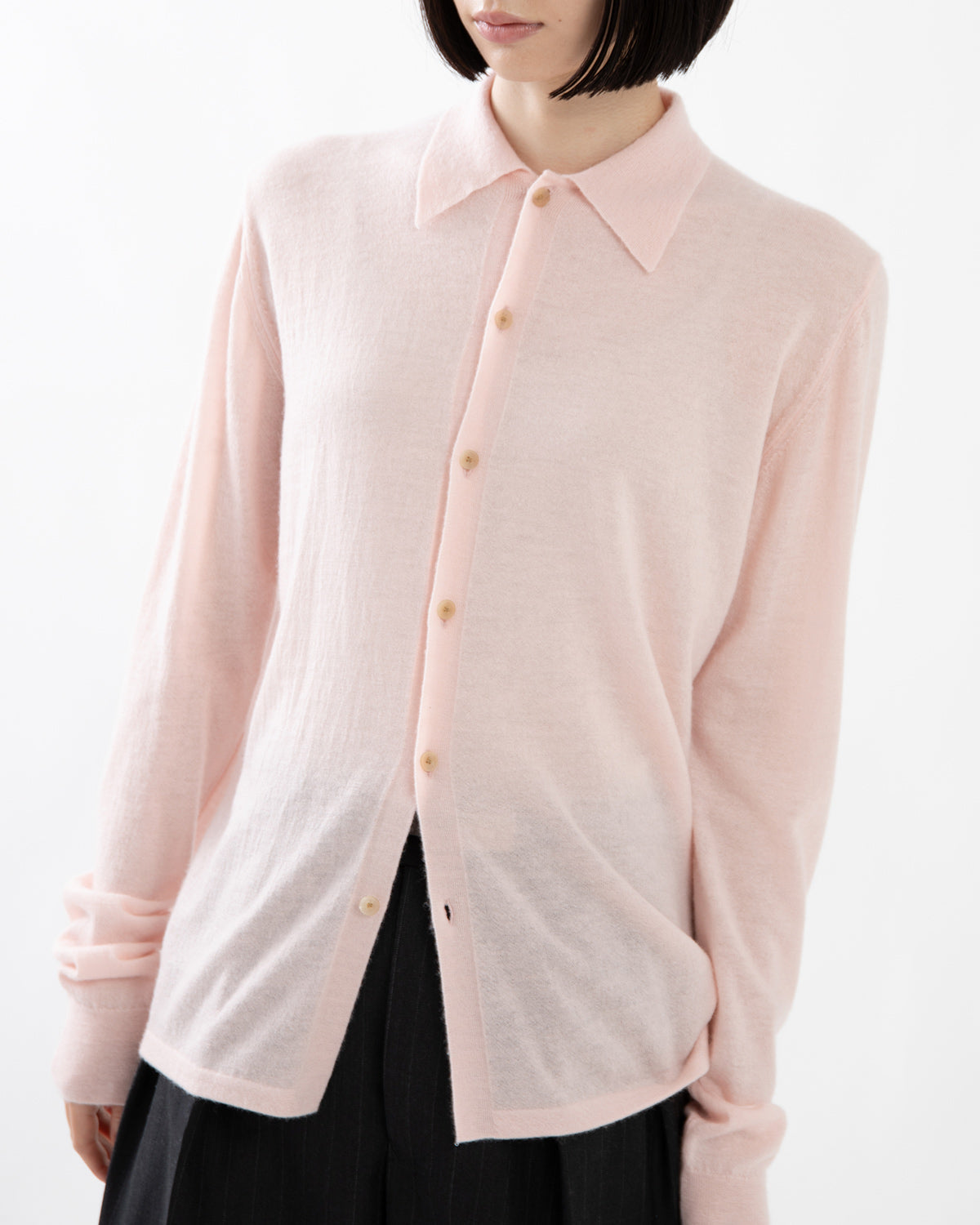 HIGH GAUGE SOFT CASHMERE KNIT SHIRT CARDIGAN