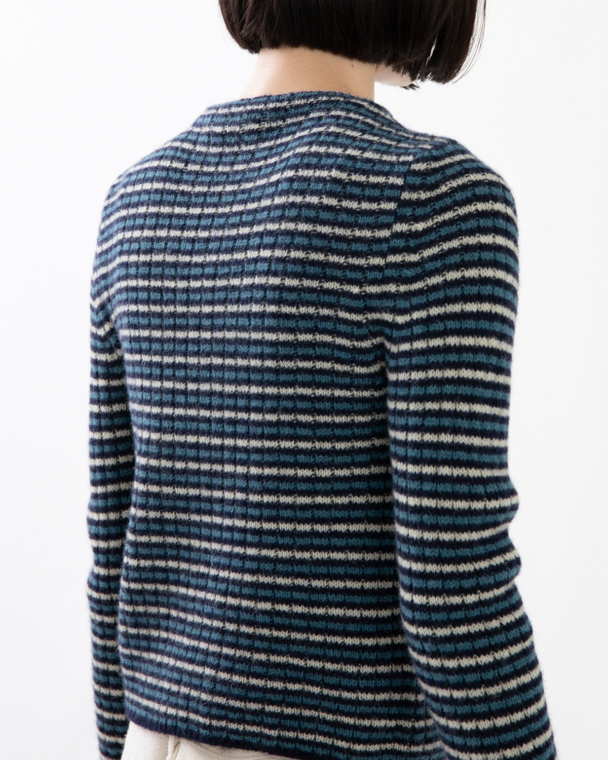 SHETLAND WOOL CASHMERE RIB KNIT BOAT-NECK P/O