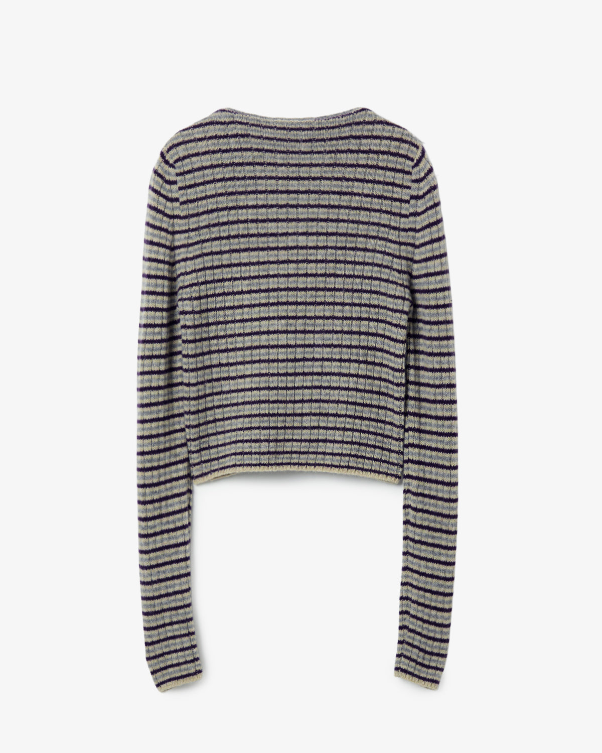 SHETLAND WOOL CASHMERE RIB KNIT BOAT-NECK P/O