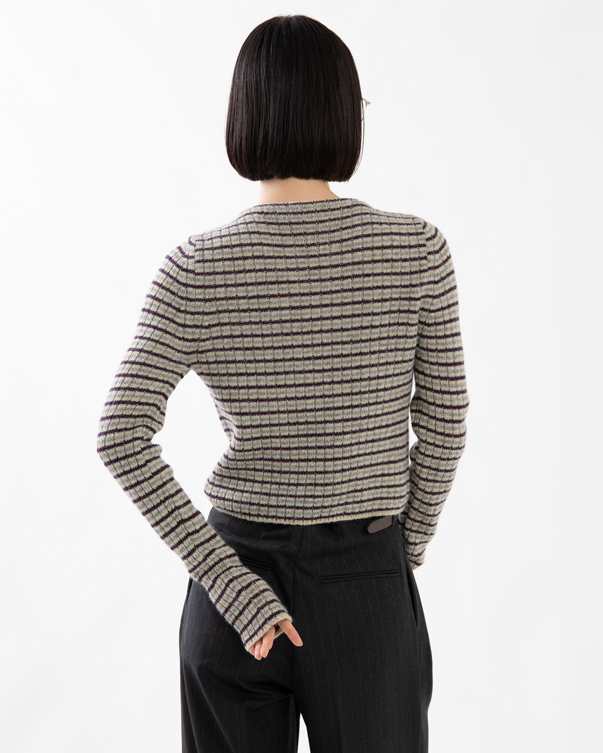 SHETLAND WOOL CASHMERE RIB KNIT BOAT-NECK P/O
