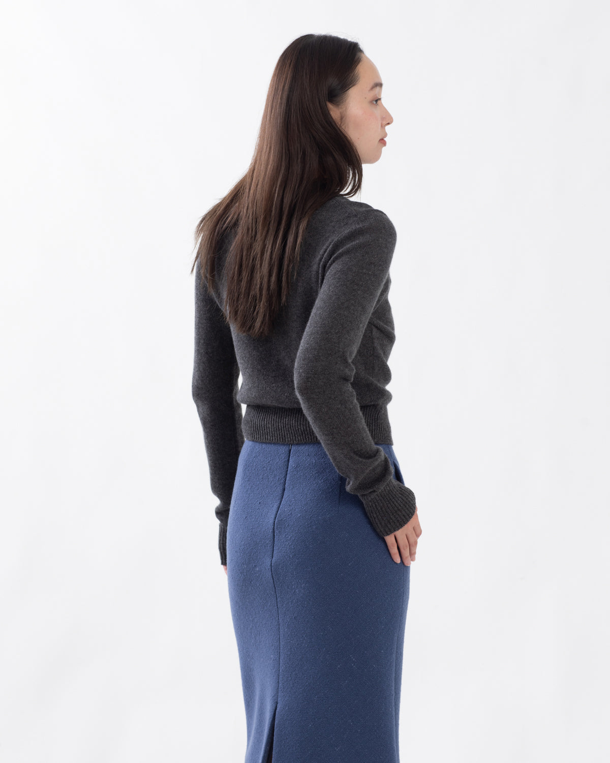 LIGHT CASHMERE KNIT CREW-NECK CARDIGAN