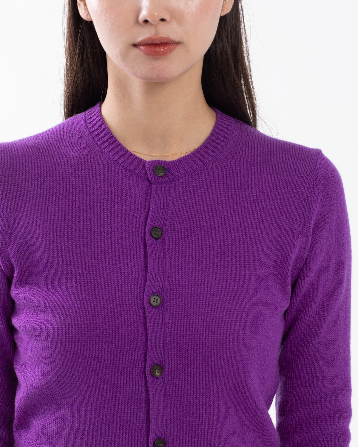 LIGHT CASHMERE KNIT CREW-NECK CARDIGAN
