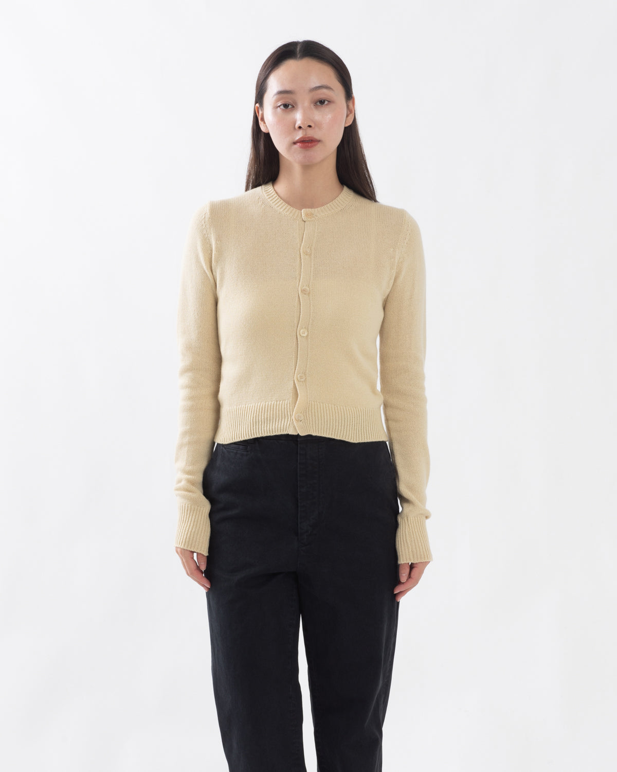 LIGHT CASHMERE KNIT CREW-NECK CARDIGAN
