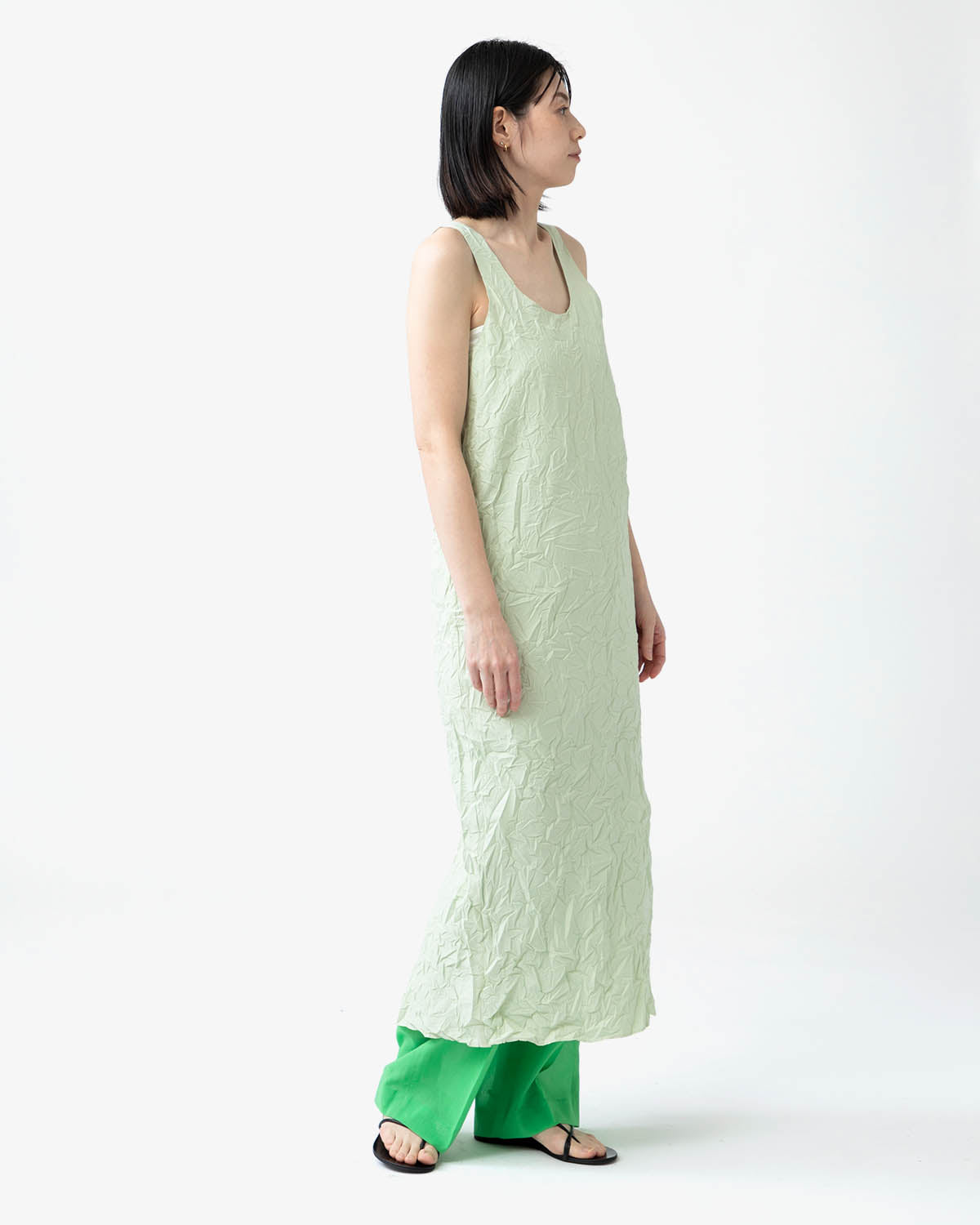 WRINKLED WASHED FINX TWILL DRESS