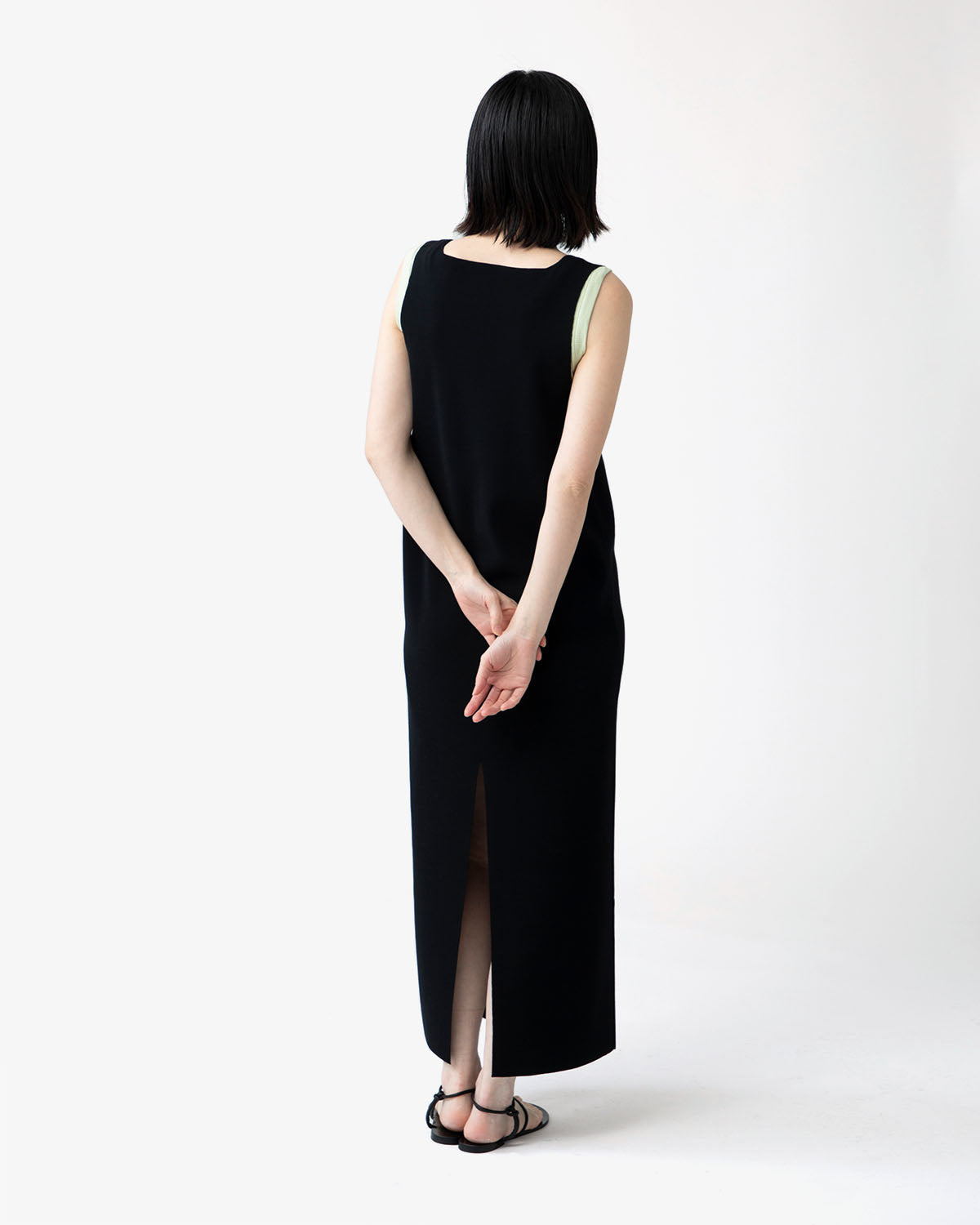 WOOL RECYCLE POLYESTER HIGH GAUGE KNIT DRESS