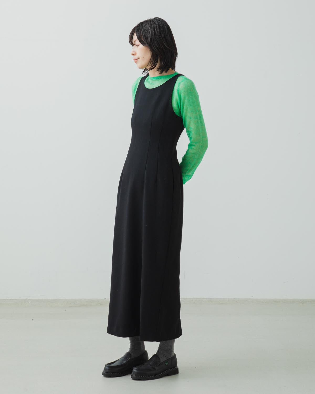 TENSE WOOL DOUBLE CLOTH DRESS