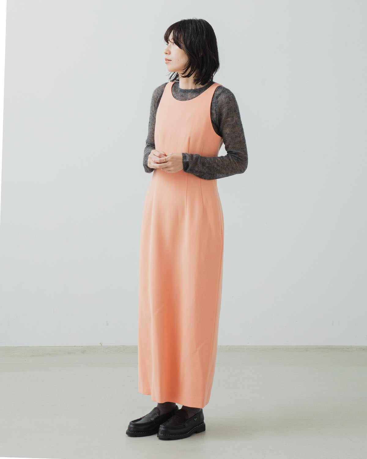 TENSE WOOL DOUBLE CLOTH DRESS