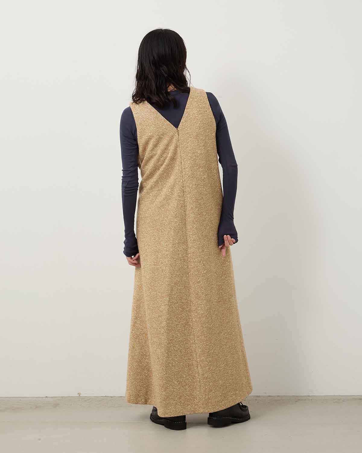 HOMESPUN TWEED DRAPE DRESS