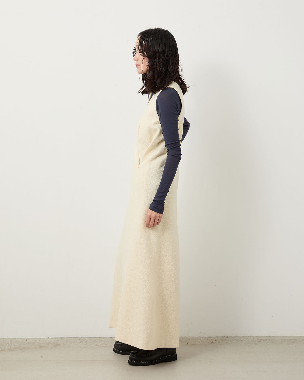 HOMESPUN TWEED DRAPE DRESS