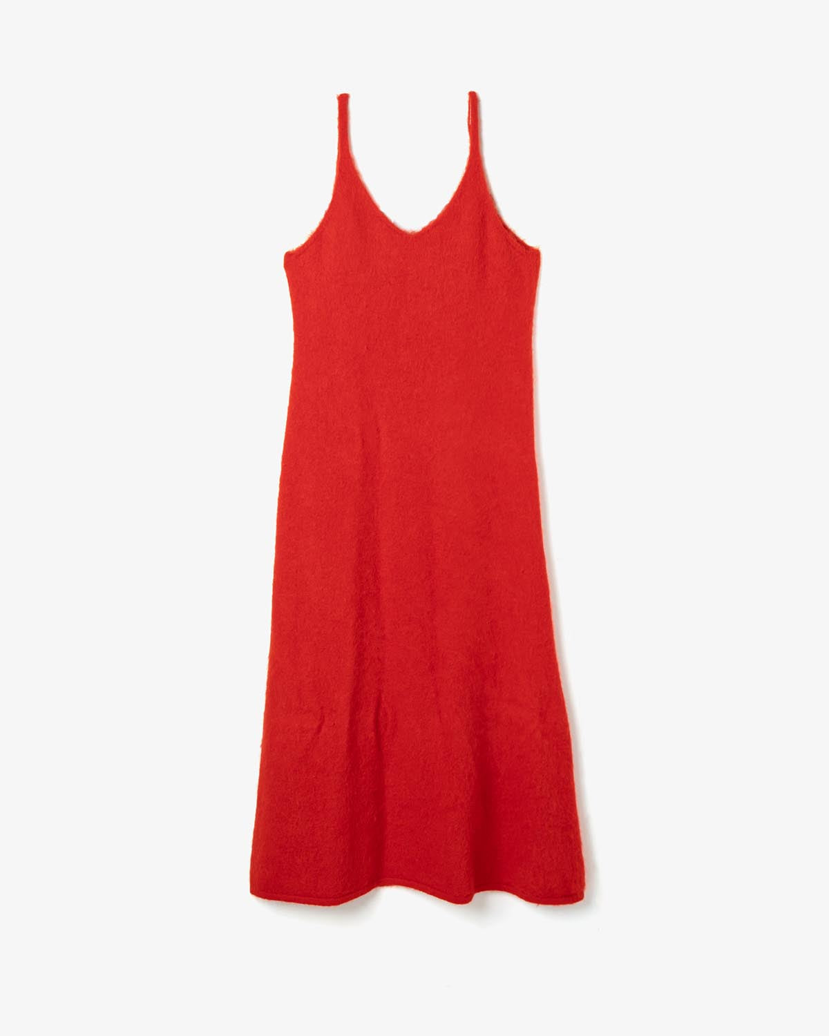 GARMENT-DYED BABY ALPACA FUR KNIT DRESS