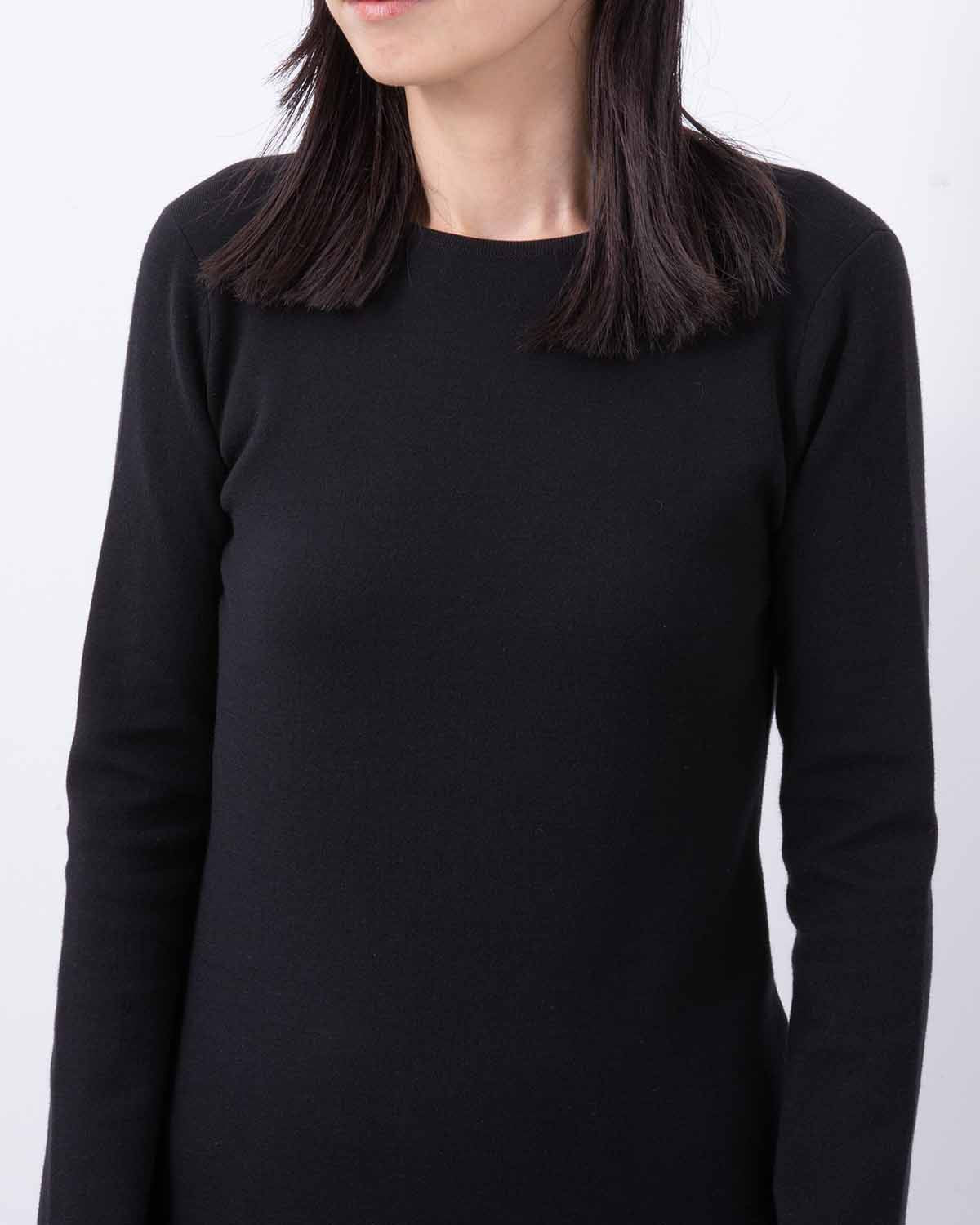 WOOL STRETCH DOUBLE FACE KNIT DRESS