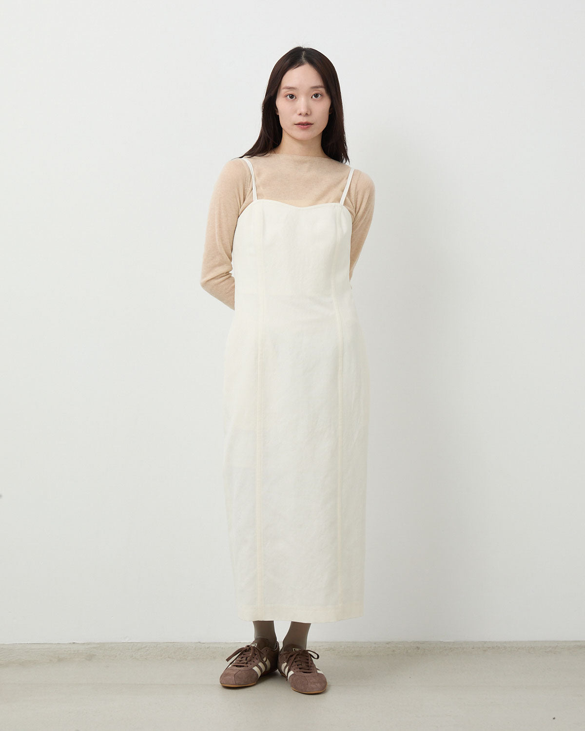 WOOL COTTON LINEN OX CAMISOLE DRESS