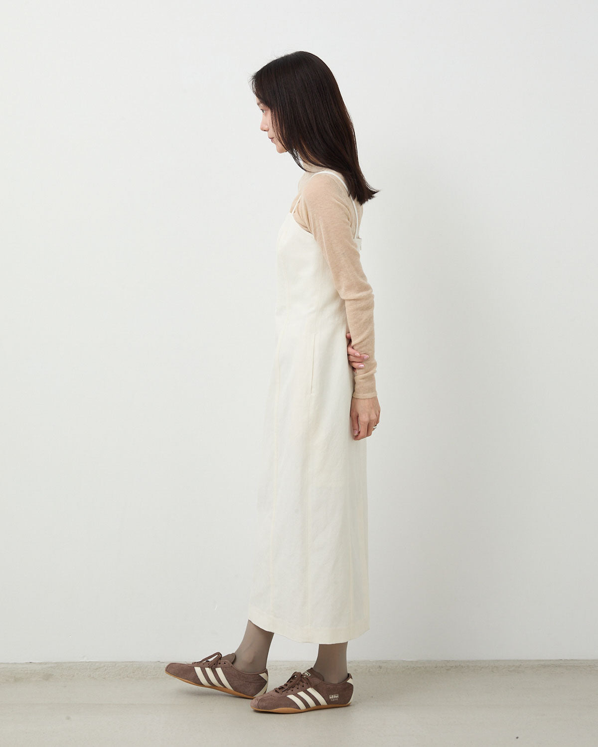 WOOL COTTON LINEN OX CAMISOLE DRESS