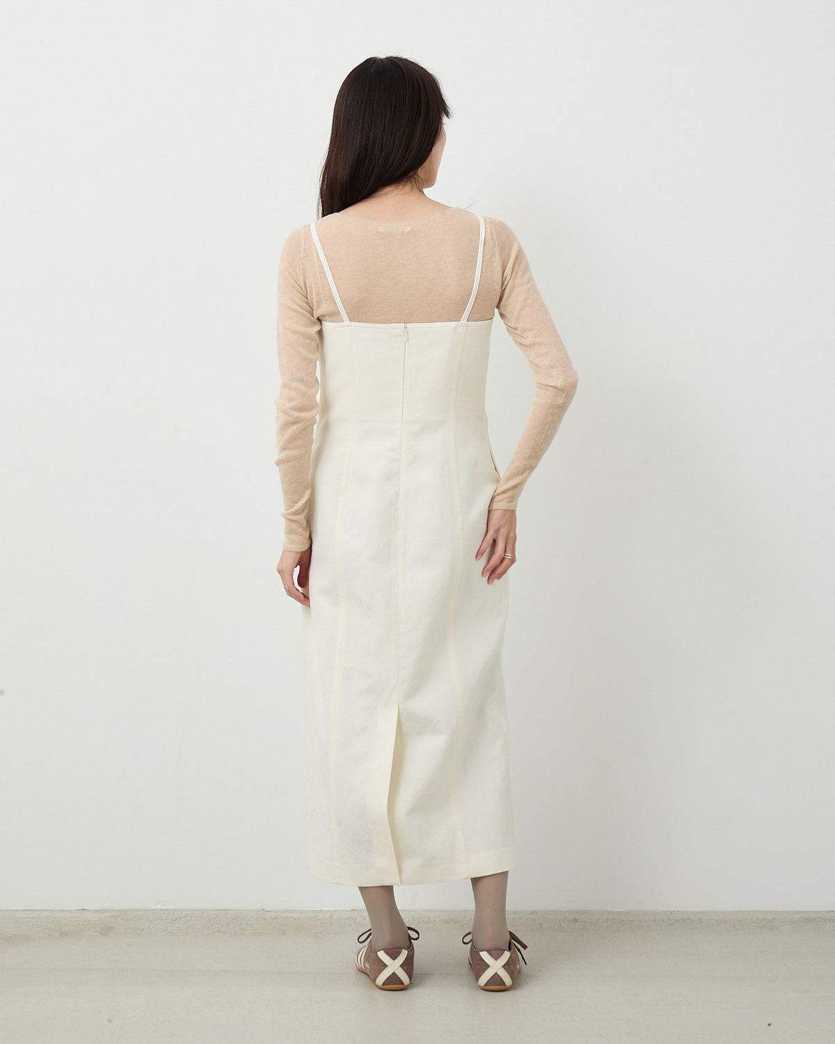 WOOL COTTON LINEN OX CAMISOLE DRESS