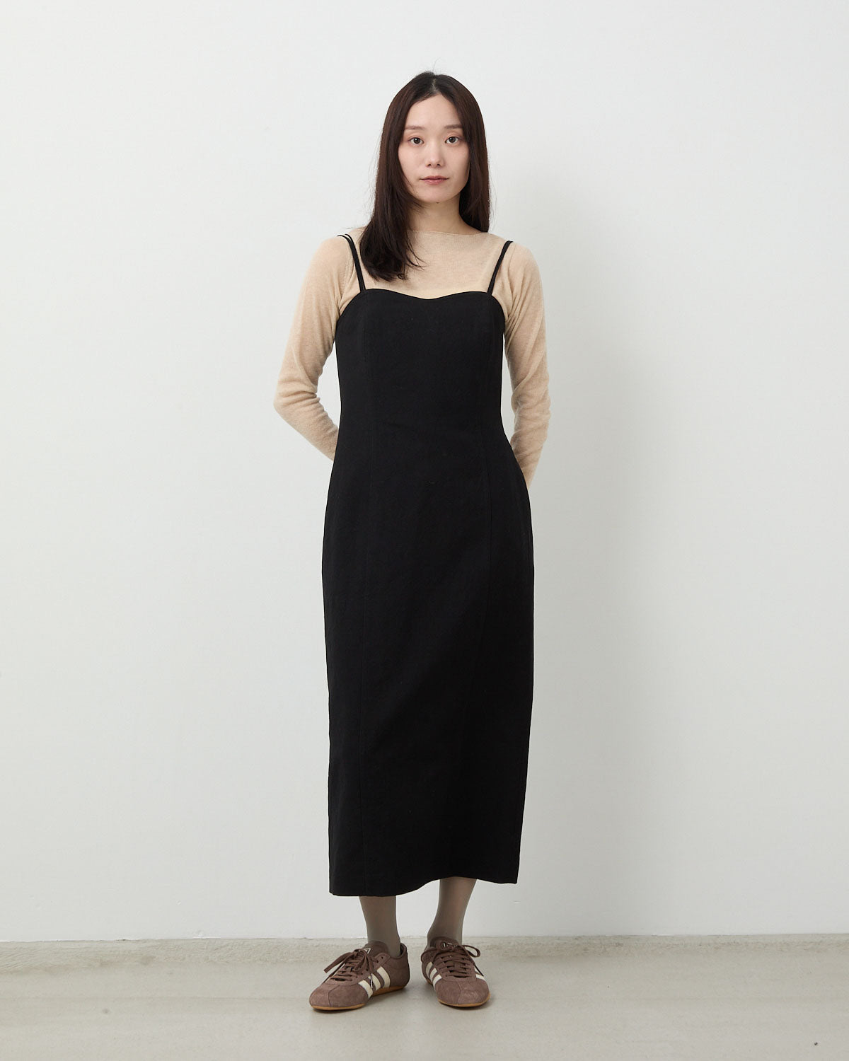 WOOL COTTON LINEN OX CAMISOLE DRESS