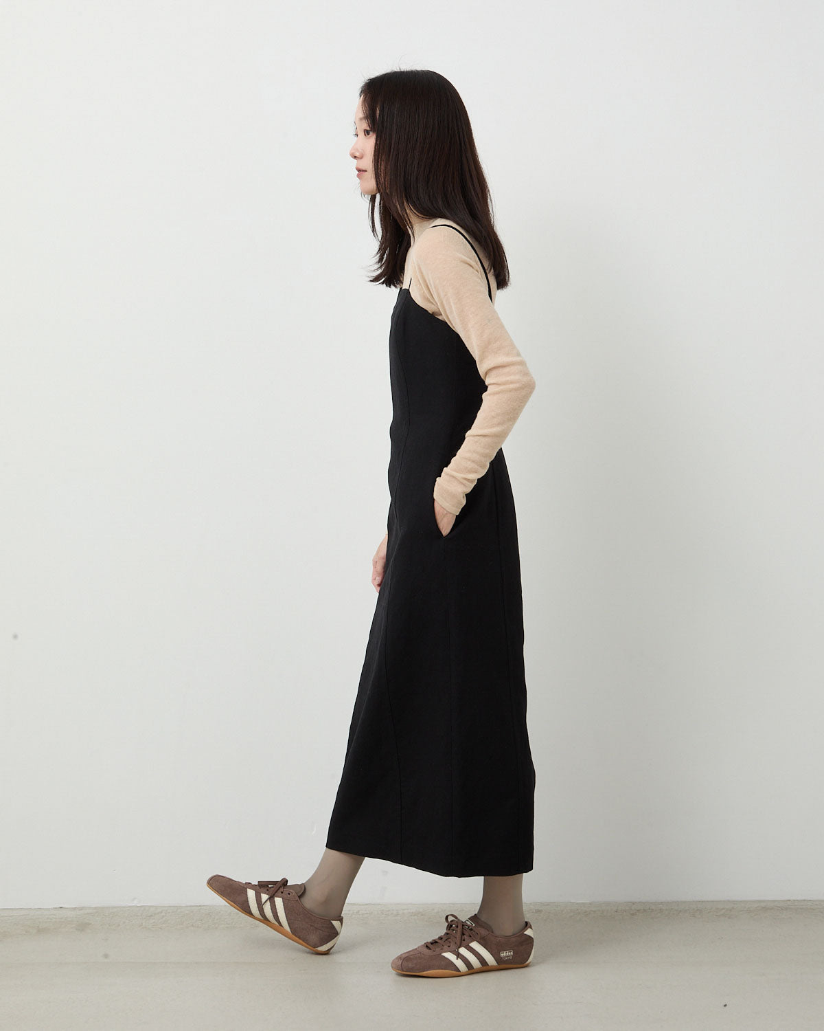 WOOL COTTON LINEN OX CAMISOLE DRESS