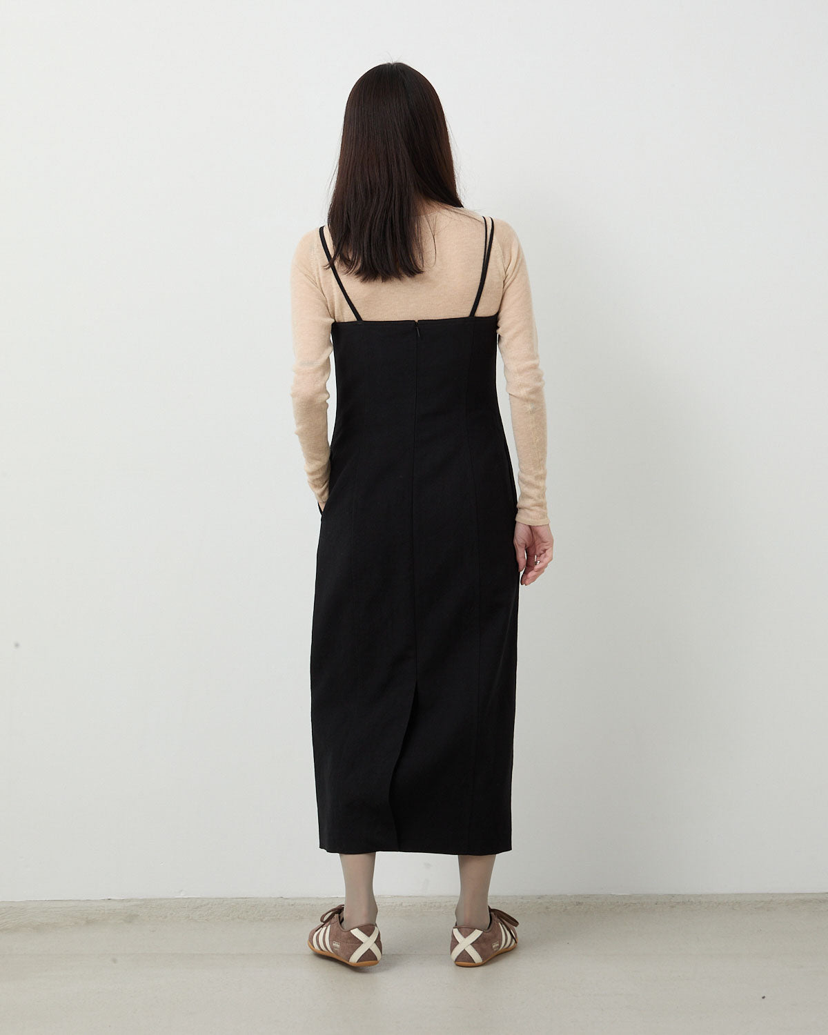 WOOL COTTON LINEN OX CAMISOLE DRESS