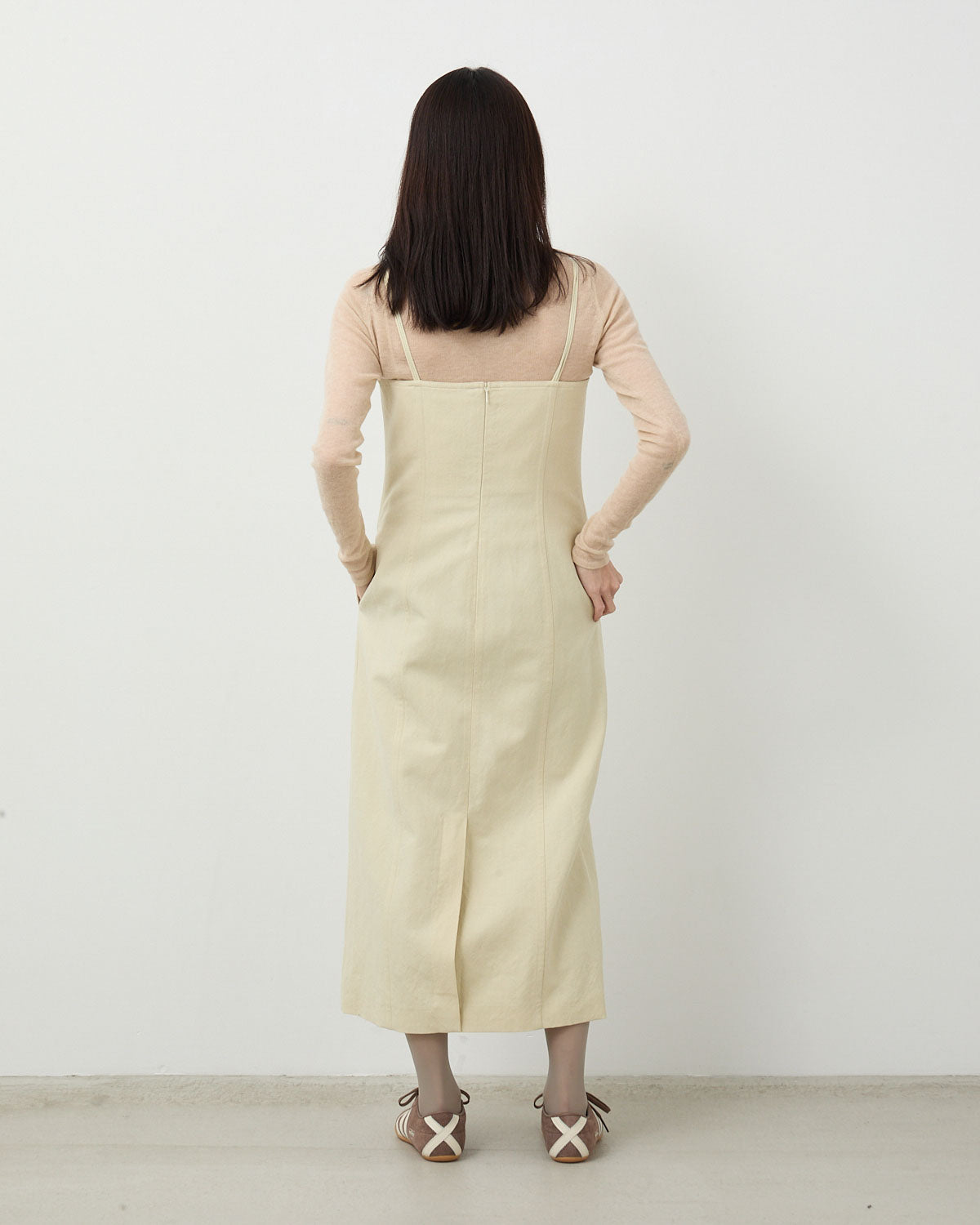 WOOL COTTON LINEN OX CAMISOLE DRESS