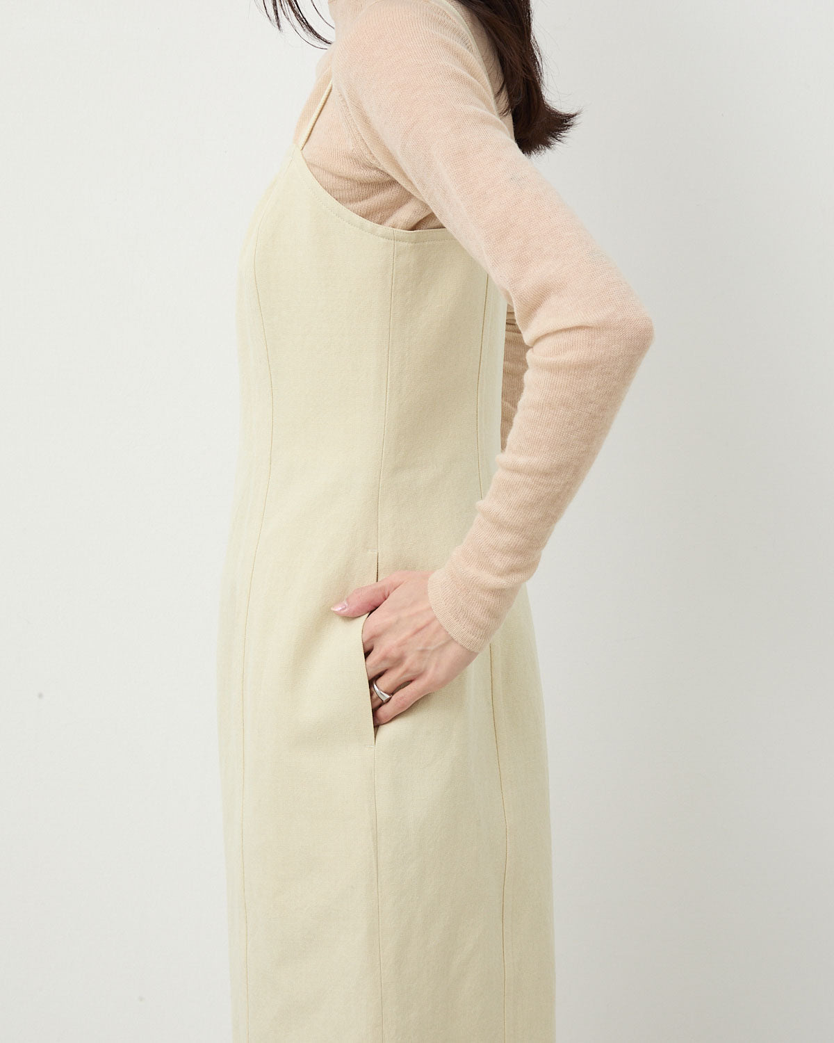 WOOL COTTON LINEN OX CAMISOLE DRESS