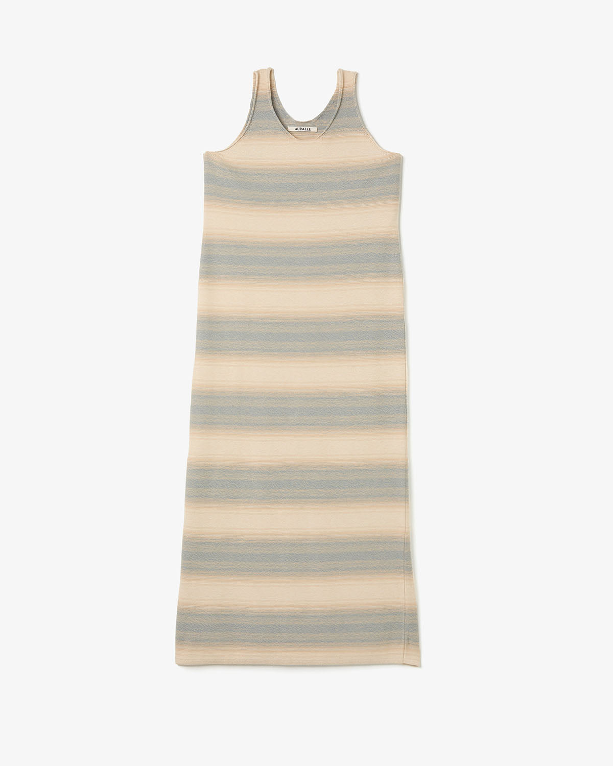 COTTON SILK GRADIENT STRIPE KNIT DRESS