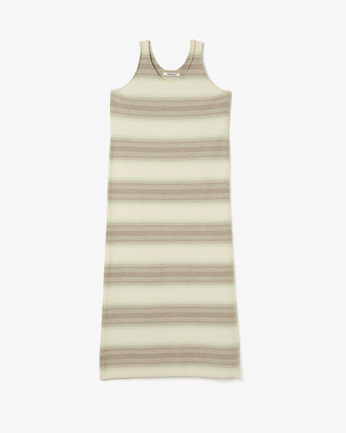 COTTON SILK GRADIENT STRIPE KNIT DRESS