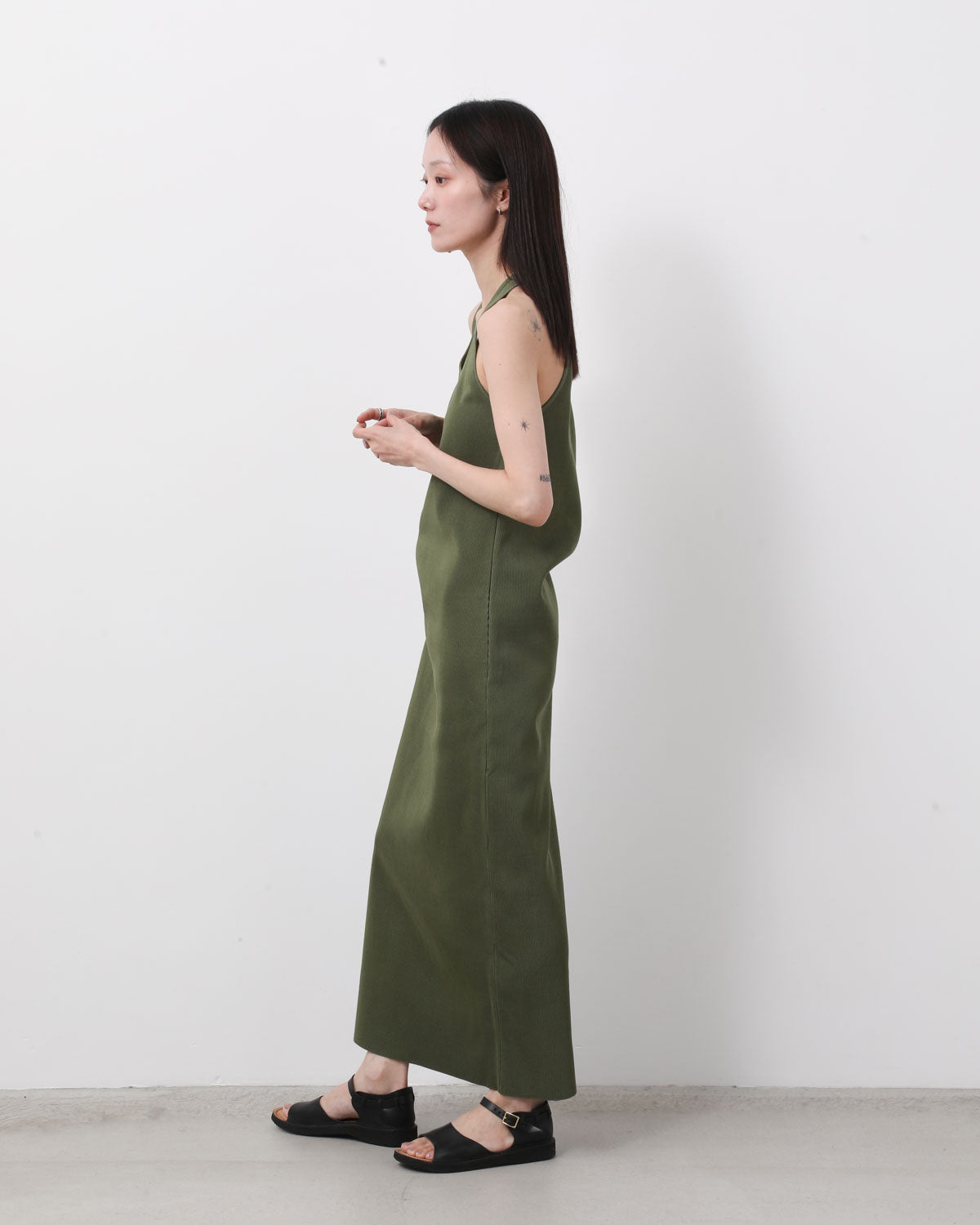 HIGH GAUGE TUCK RIB KNIT DRESS