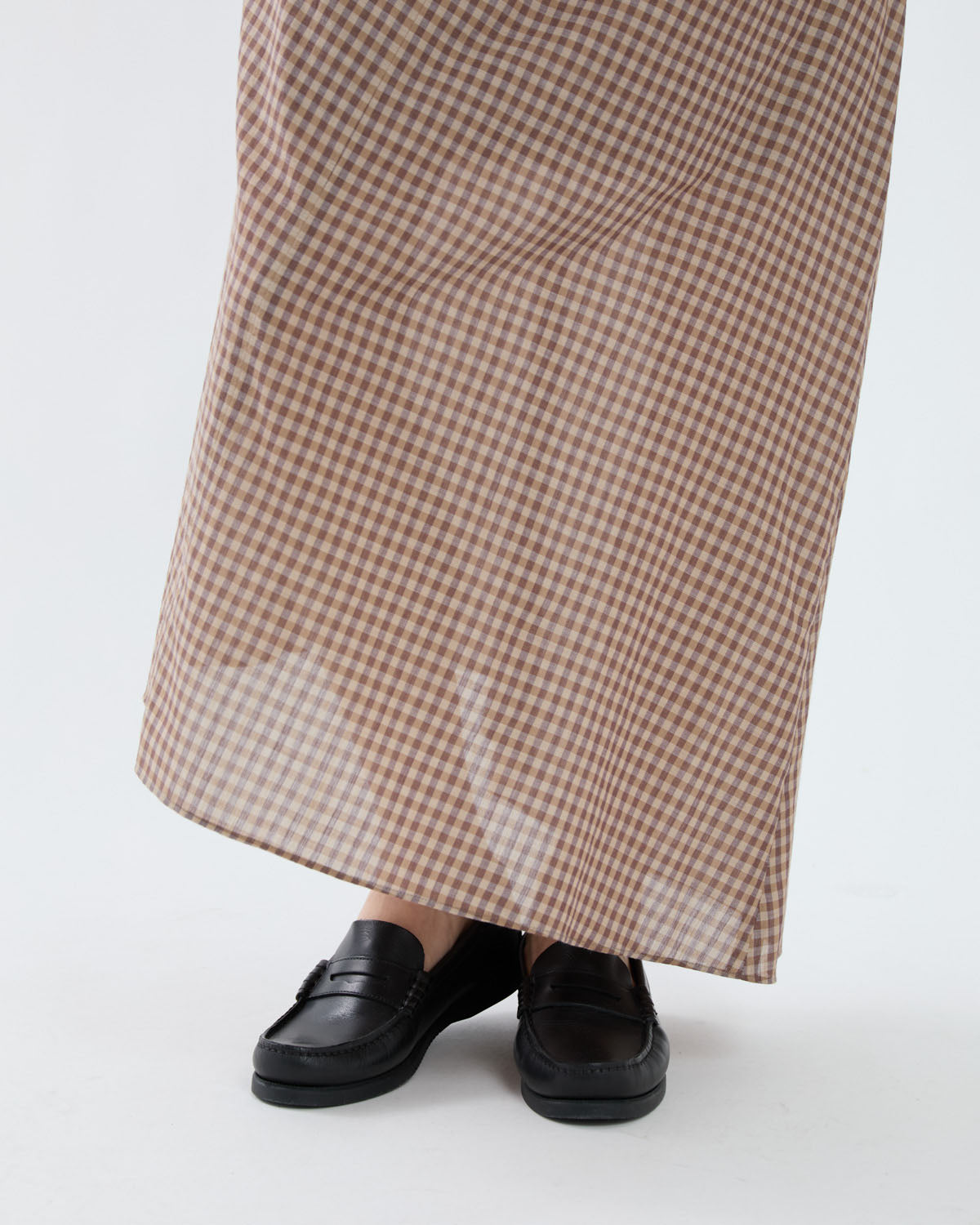 AIRY LIGHT COTTON CHECK STRAPLESS DRESS