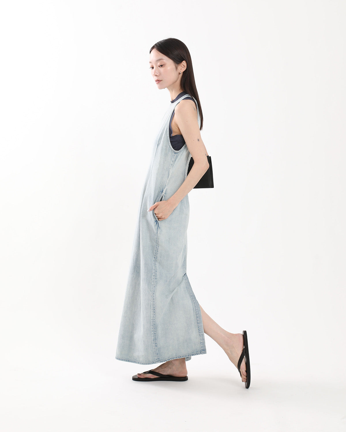 FADED SELVEDGE LIGHT DENIM DRESS