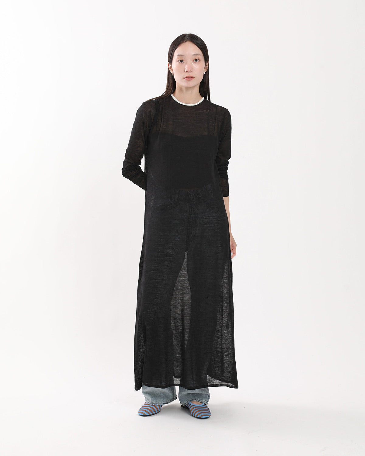 HARD TWIST HIGH GAUGE WOOL SILK KNIT DRESS