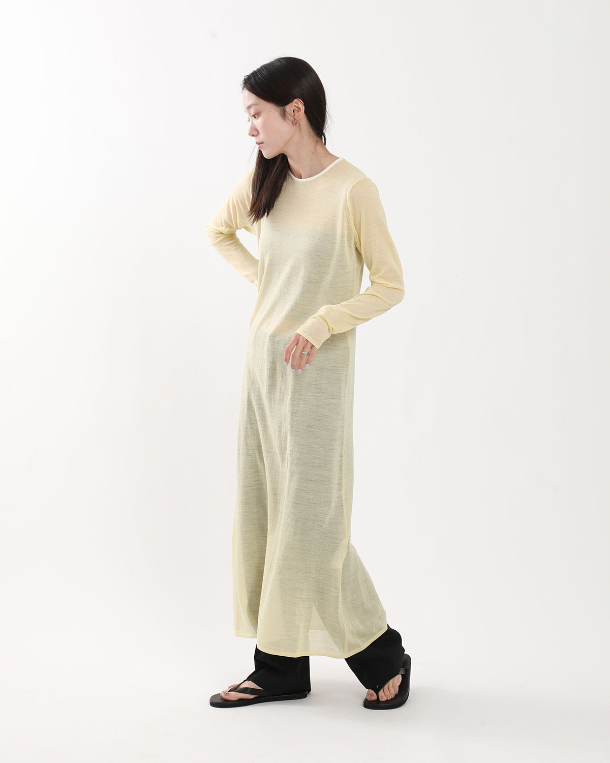 HARD TWIST HIGH GAUGE WOOL SILK KNIT DRESS