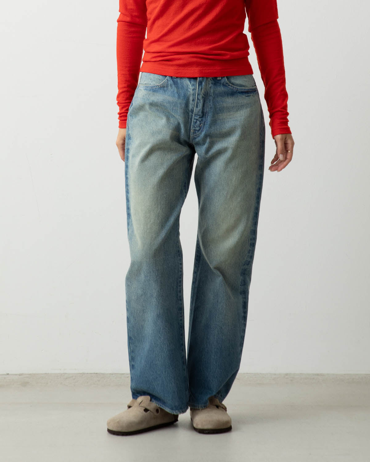 SELVEDGE FADED HEAVY DENIM PANTS (WOMEN'S)