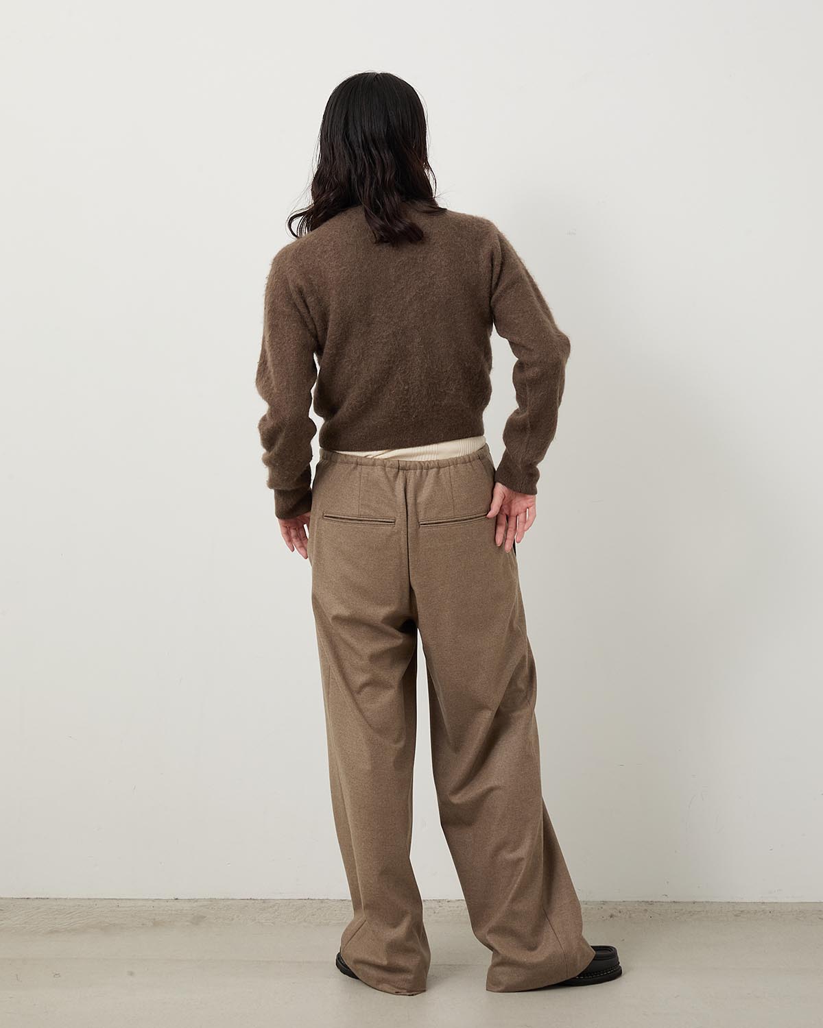 WOOL FULLING FLANNEL DRAWSTRING PANTS