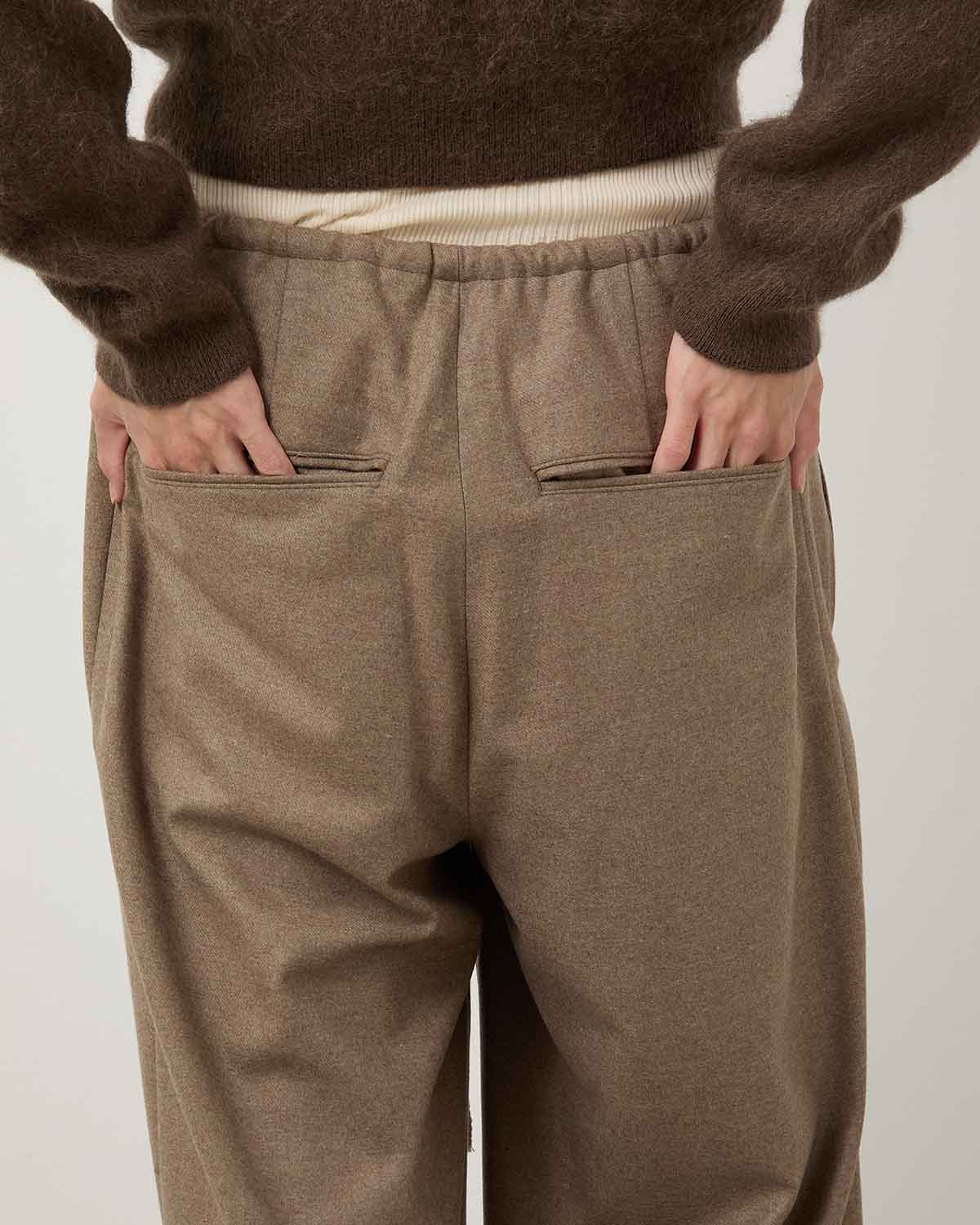 WOOL FULLING FLANNEL DRAWSTRING PANTS