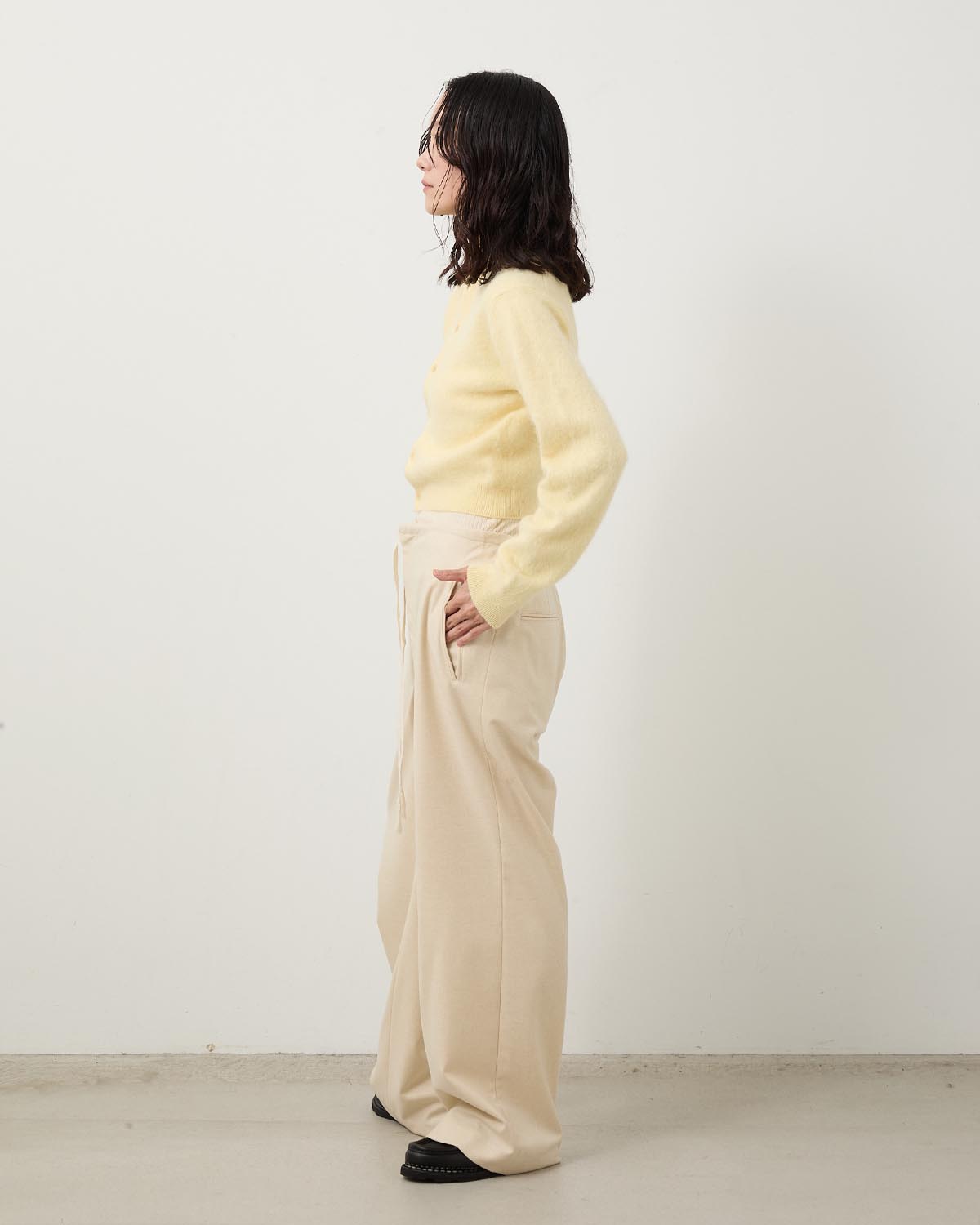 WOOL FULLING FLANNEL DRAWSTRING PANTS