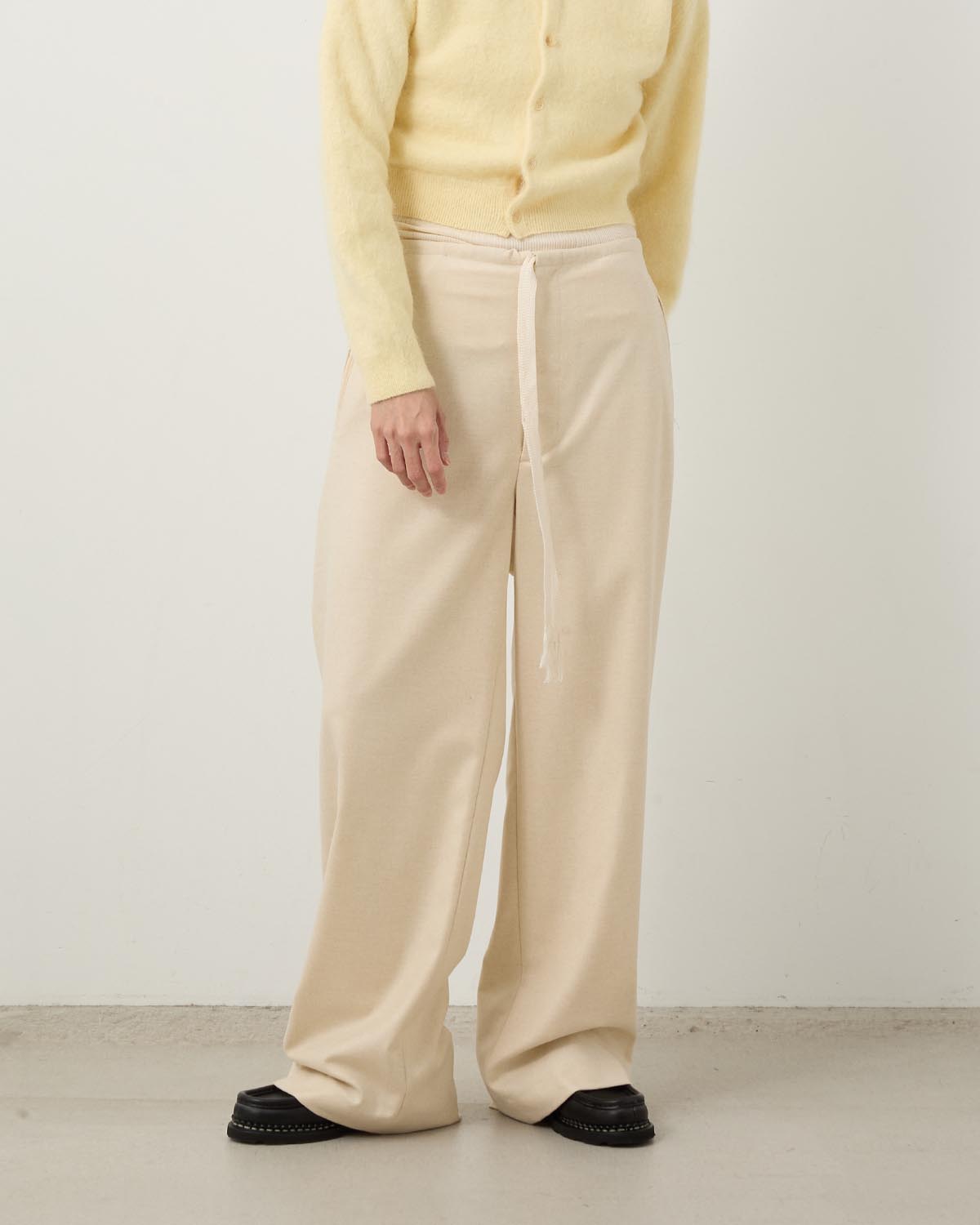 WOOL FULLING FLANNEL DRAWSTRING PANTS