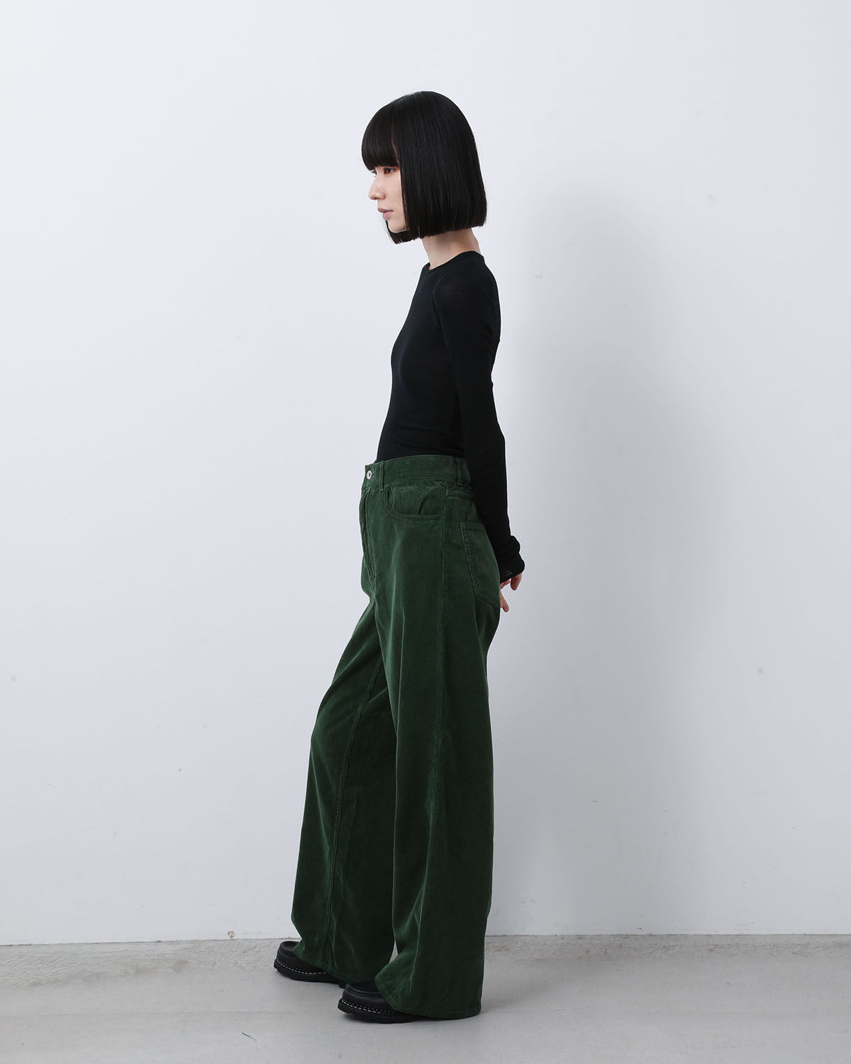 PIGMENT DYED FINX CORDUROY WIDE 5P PANTS (WOMEN'S)