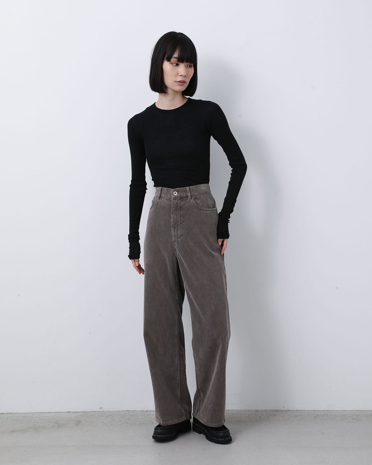 PIGMENT DYED FINX CORDUROY WIDE 5P PANTS (WOMEN'S)