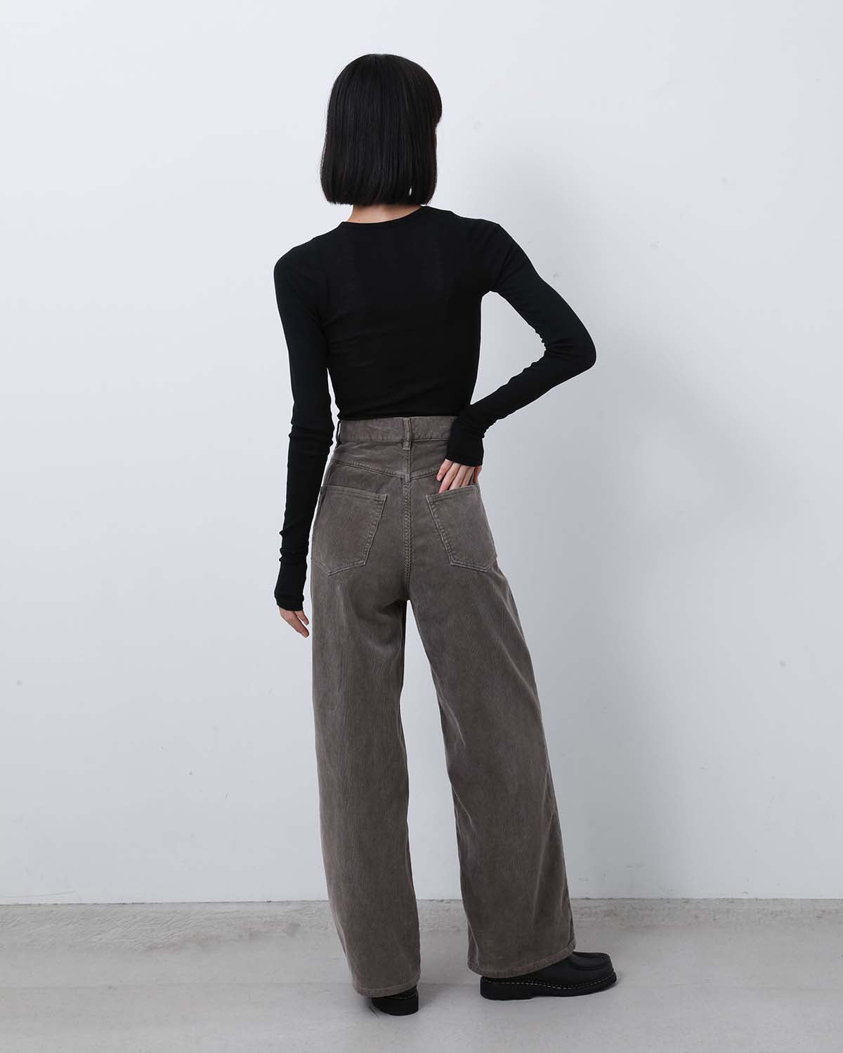 PIGMENT DYED FINX CORDUROY WIDE 5P PANTS (WOMEN'S)