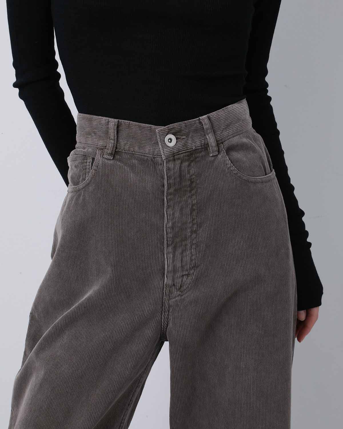 PIGMENT DYED FINX CORDUROY WIDE 5P PANTS (WOMEN'S)