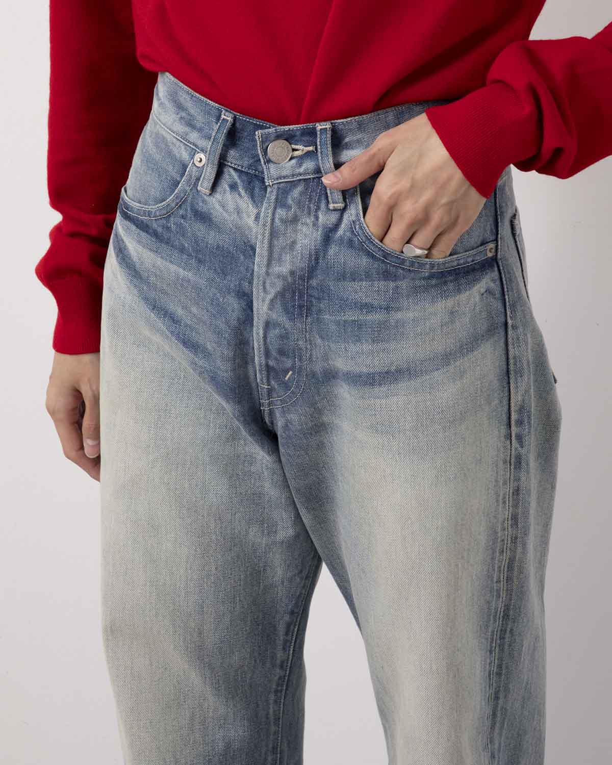 SELVEDGE FADED HEAVY DENIM PANTS (WOMEN'S)