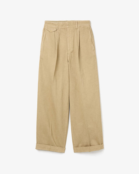 GARMENT-DYED FINX LIGHT CHINO ONE-TUCK WIDE PANTS (WOMEN'S