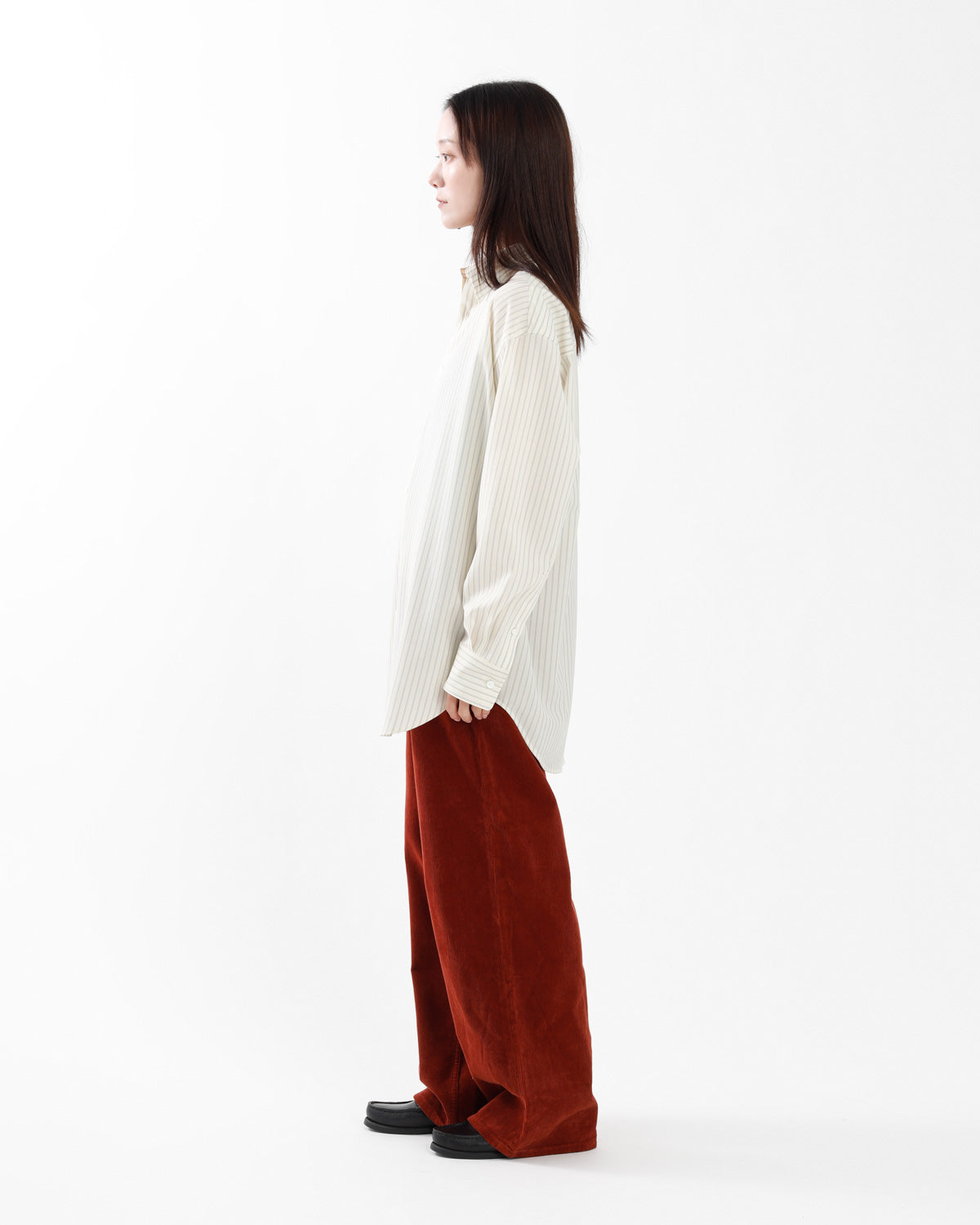 GARMENT-DYED FINX CORDUROY 5P WIDE PANTS (WOMEN'S)