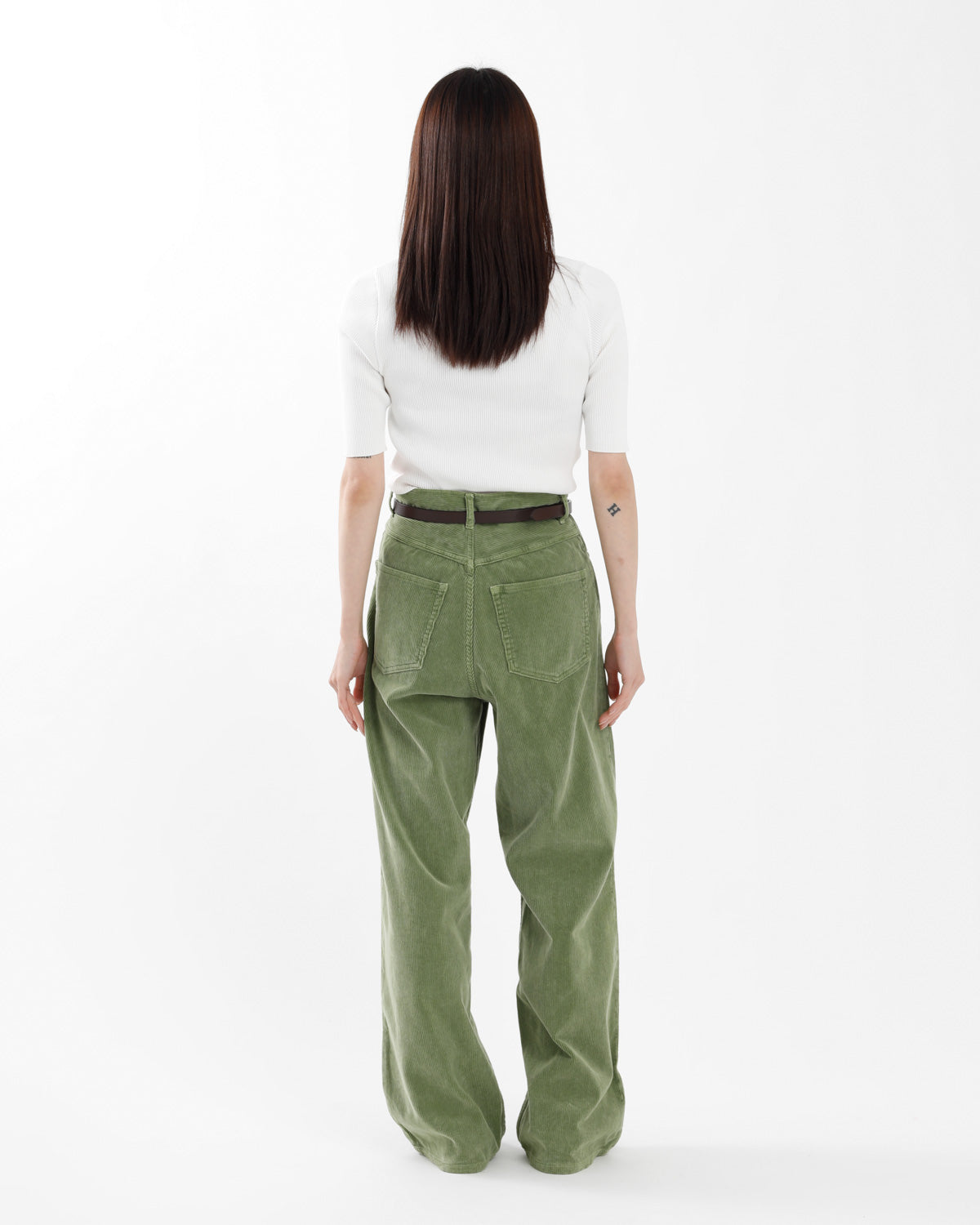 GARMENT-DYED FINX CORDUROY 5P WIDE PANTS (WOMEN'S)