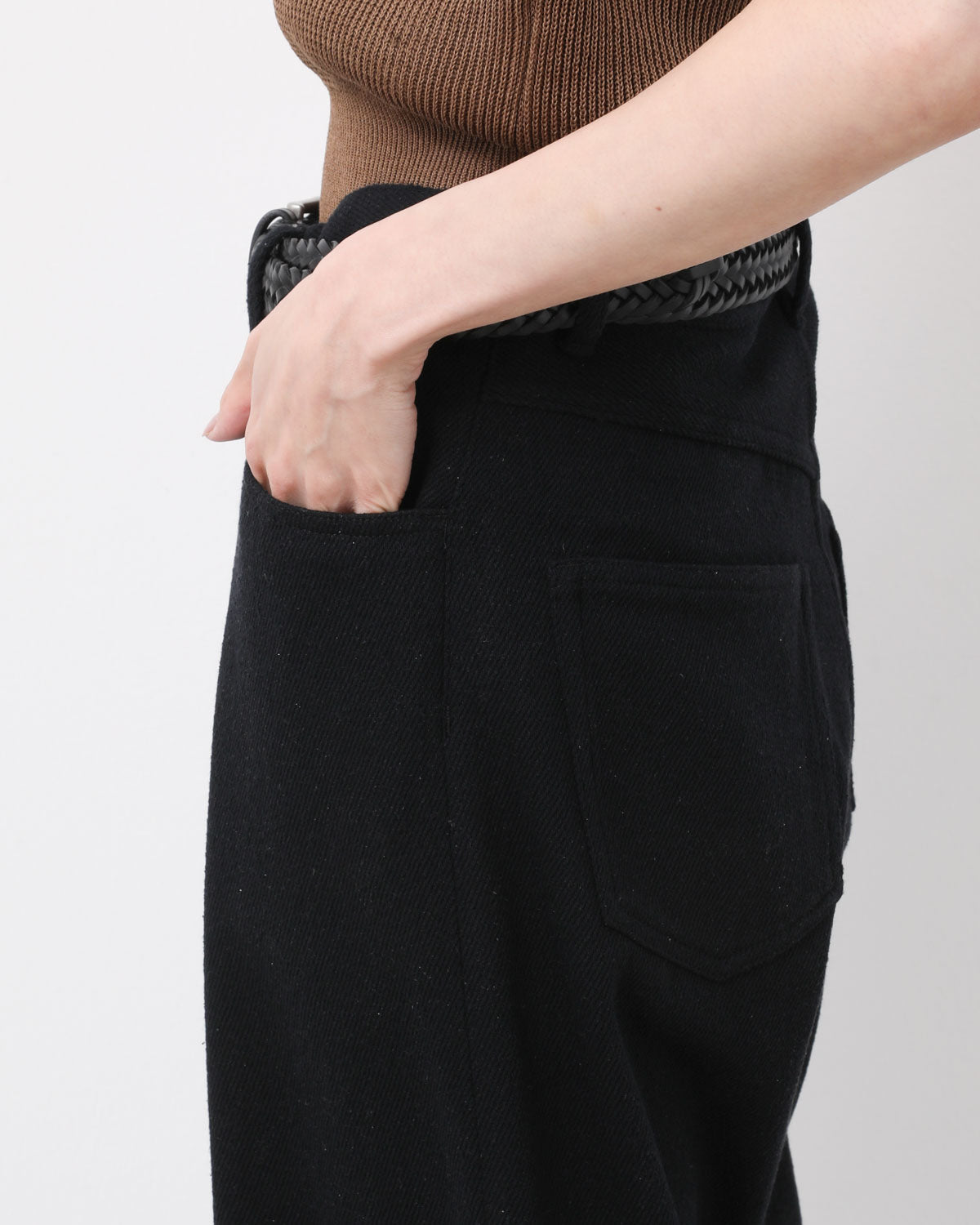 SILK NEP DENIM 5P WIDE PANTS (WOMEN'S)